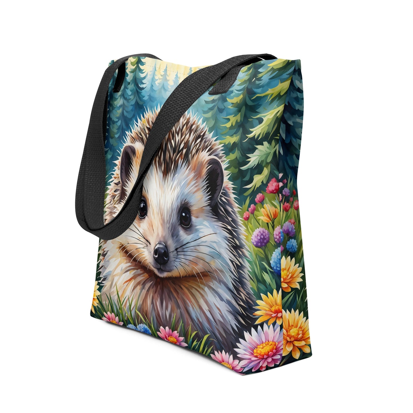 Hedgehog In The Flowers Tote Bag - Tote Bags - Discovery Co.
