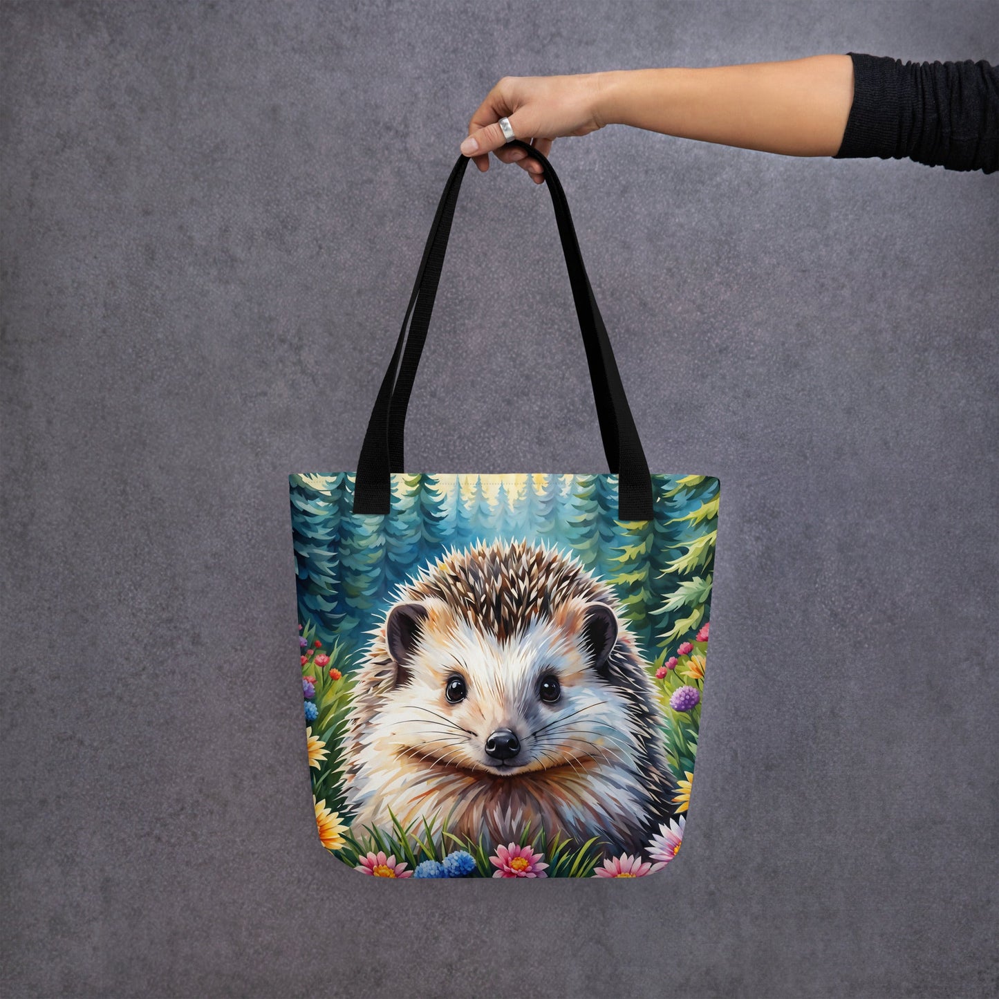 Hedgehog In The Flowers Tote Bag - Tote Bags - Discovery Co.