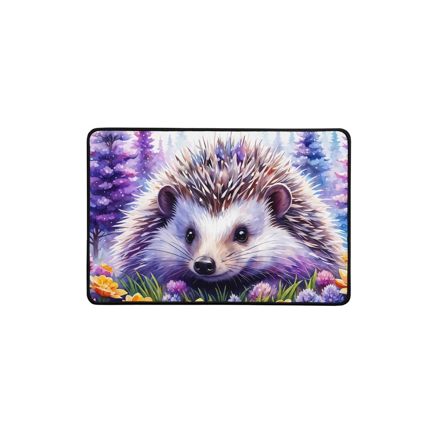 Hedgehog With Purple Trees Desk Mat - Mouse Pads - Discovery Co.