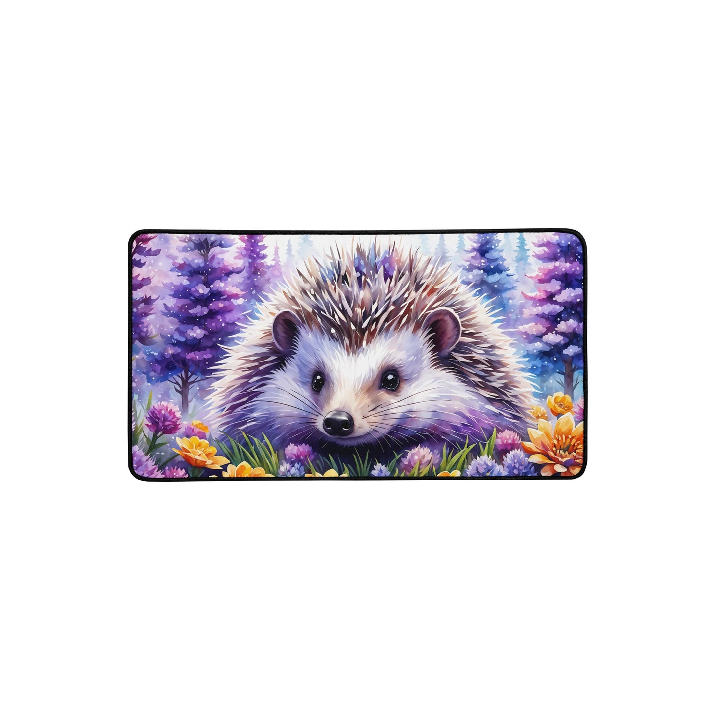 Hedgehog With Purple Trees Desk Mat - Mouse Pads - Discovery Co.