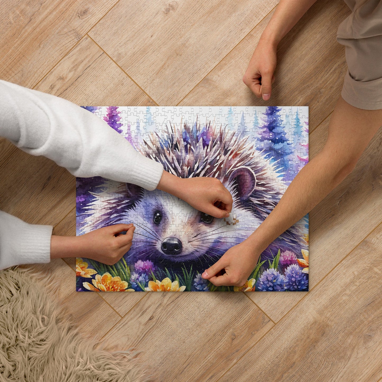 Hedgehog With Purple Trees Jigsaw Puzzle - Puzzle - Discovery Co.