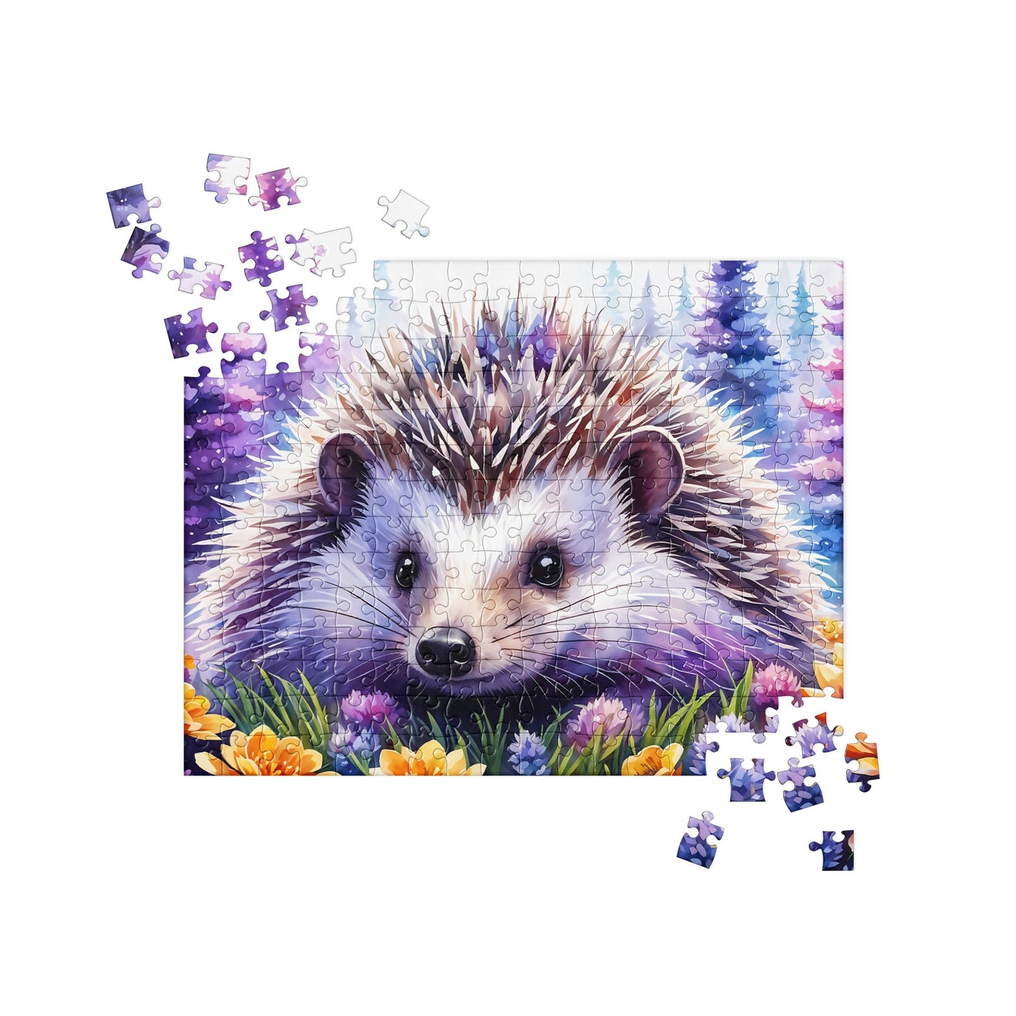 Hedgehog With Purple Trees Jigsaw Puzzle - Puzzle - Discovery Co.