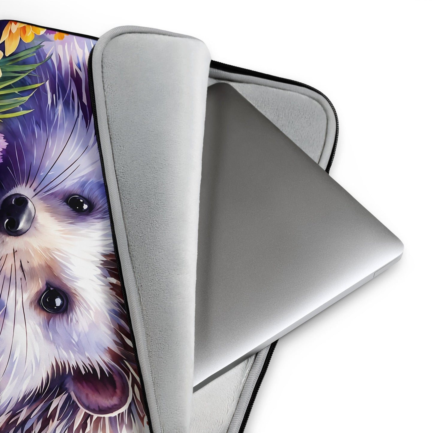 Hedgehog With Purple Trees Laptop Sleeve - Laptop Cases - Discovery Co.