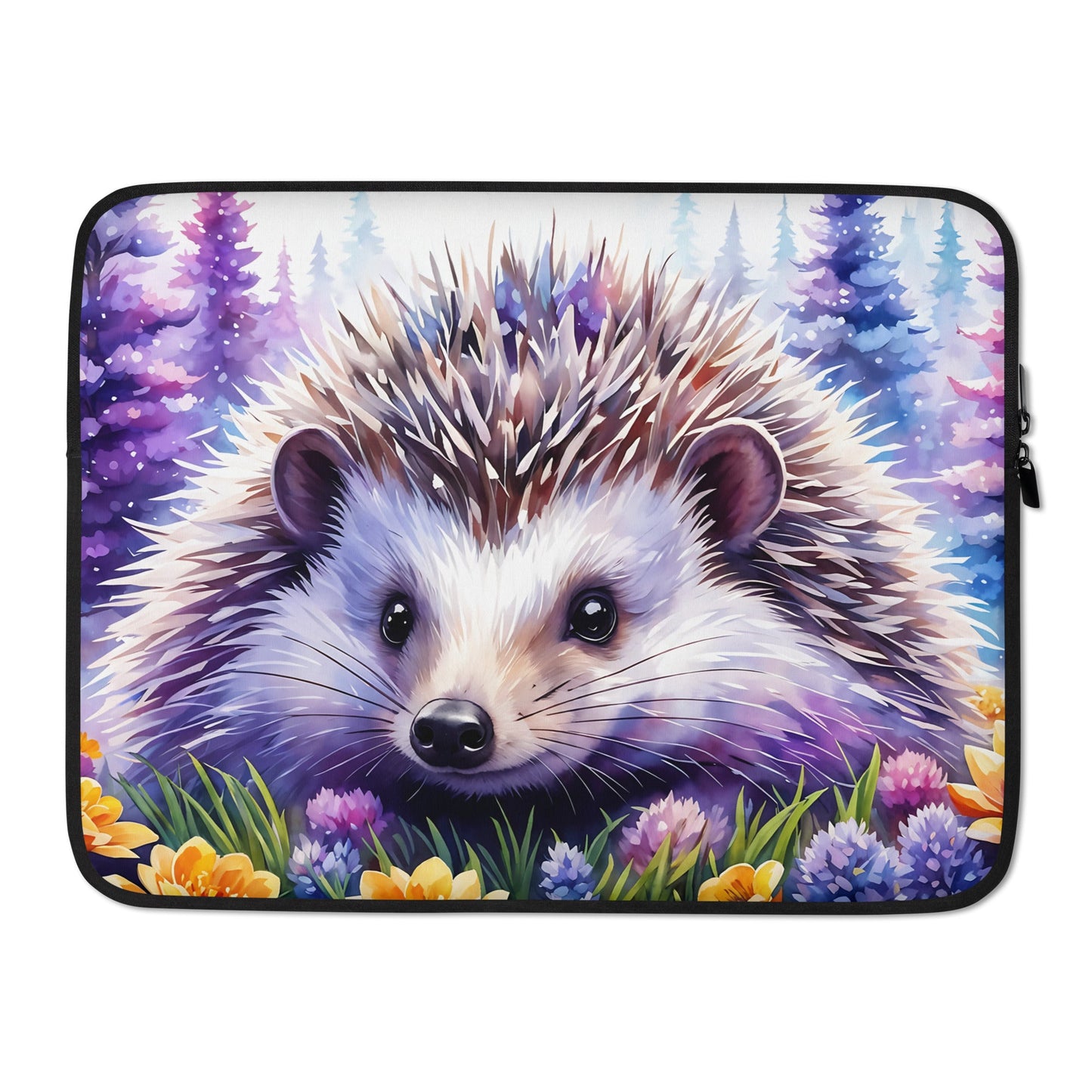 Hedgehog With Purple Trees Laptop Sleeve - Laptop Cases - Discovery Co.