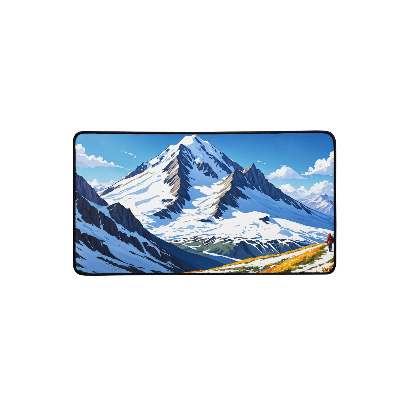 Hiking By Snowy Mountains Desk Mat - Mouse Pads - Discovery Co.