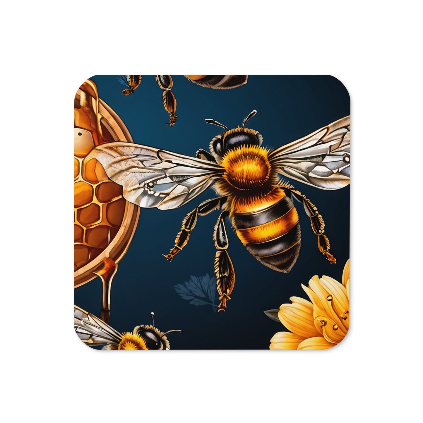 Honey Bee Cork-back Coaster - Coasters - Discovery Co.