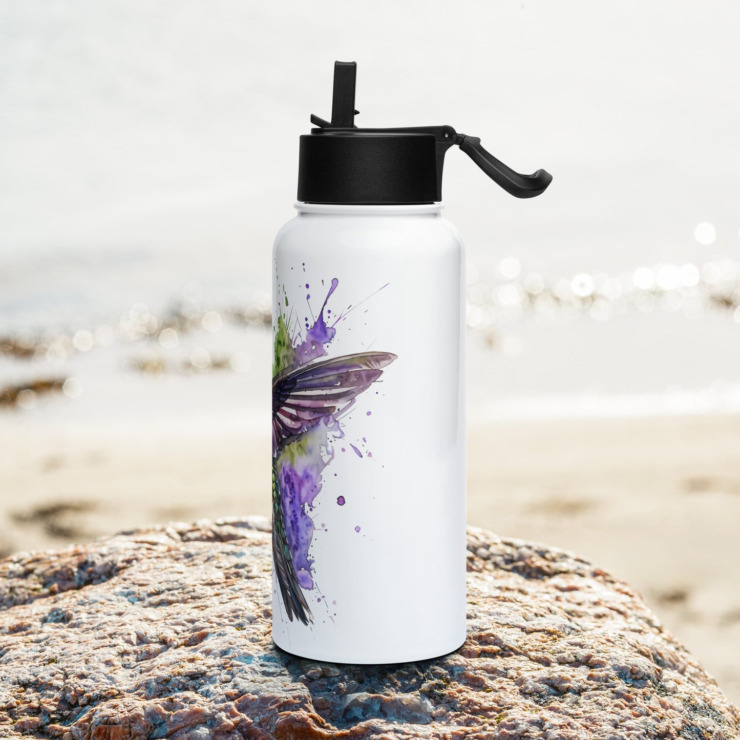 Humming Bird Stainless Steel Water Bottle With Straw Lid - Stainless Steel Water Bottle With Straw Lid - Discovery Co.