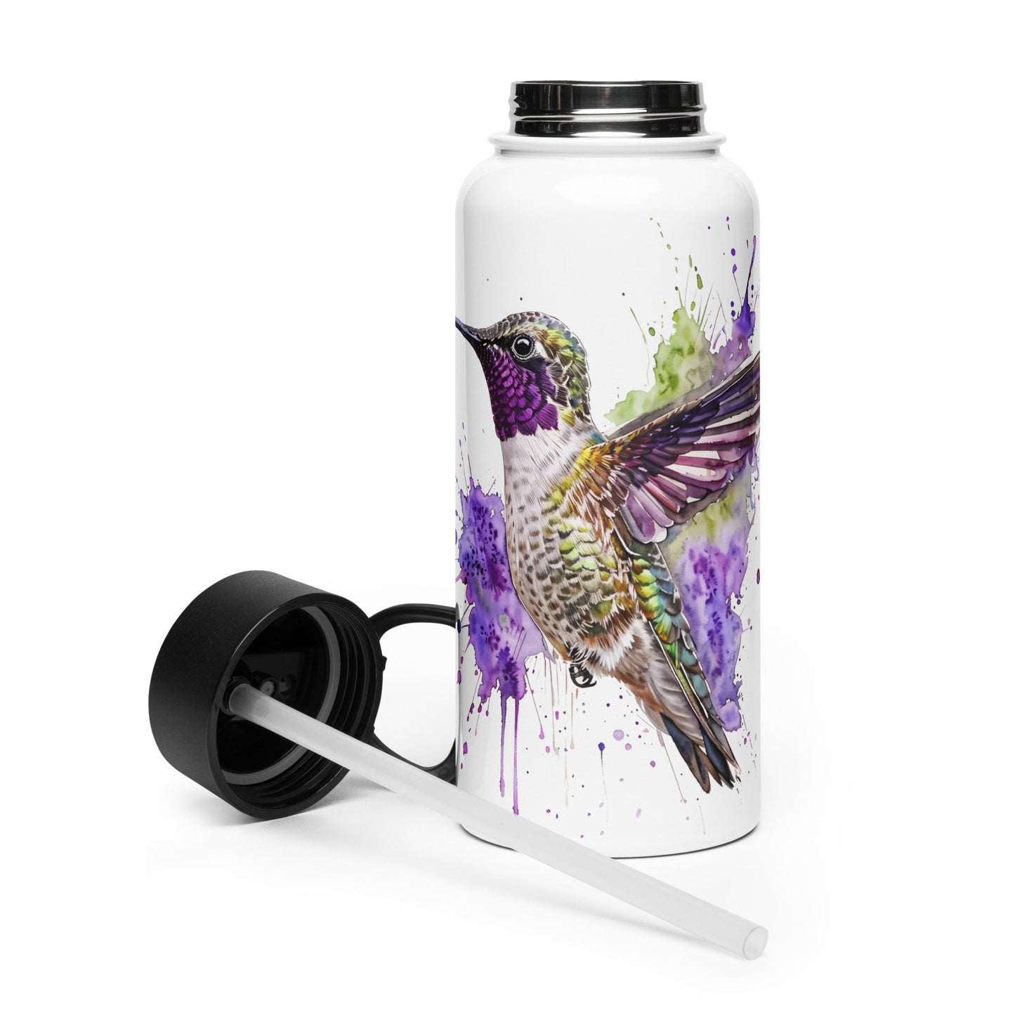 Humming Bird Stainless Steel Water Bottle With Straw Lid - Stainless Steel Water Bottle With Straw Lid - Discovery Co.