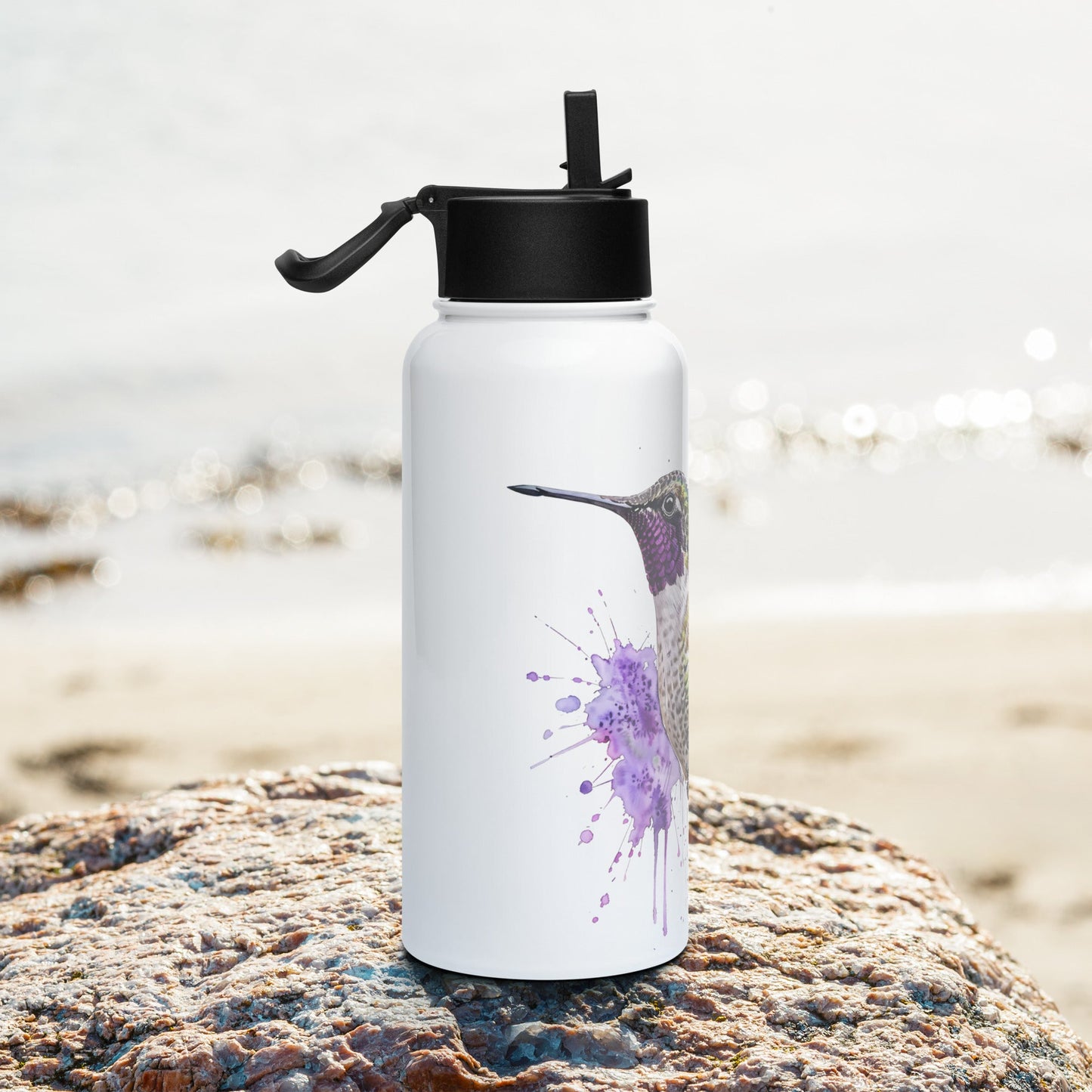 Humming Bird Stainless Steel Water Bottle With Straw Lid - Stainless Steel Water Bottle With Straw Lid - Discovery Co.