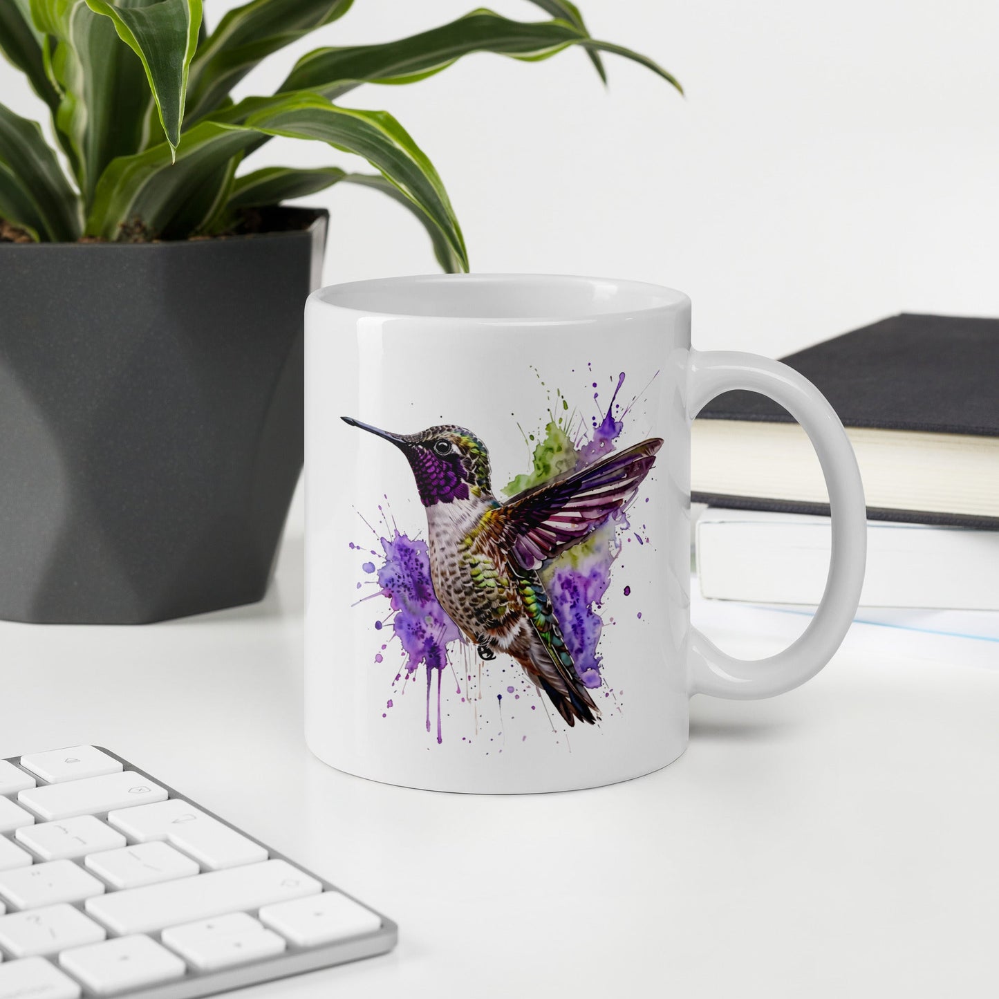 Humming Bird White Glossy Mug (11 oz. 15 oz, 20 oz) - Mugs - Discovery Co.