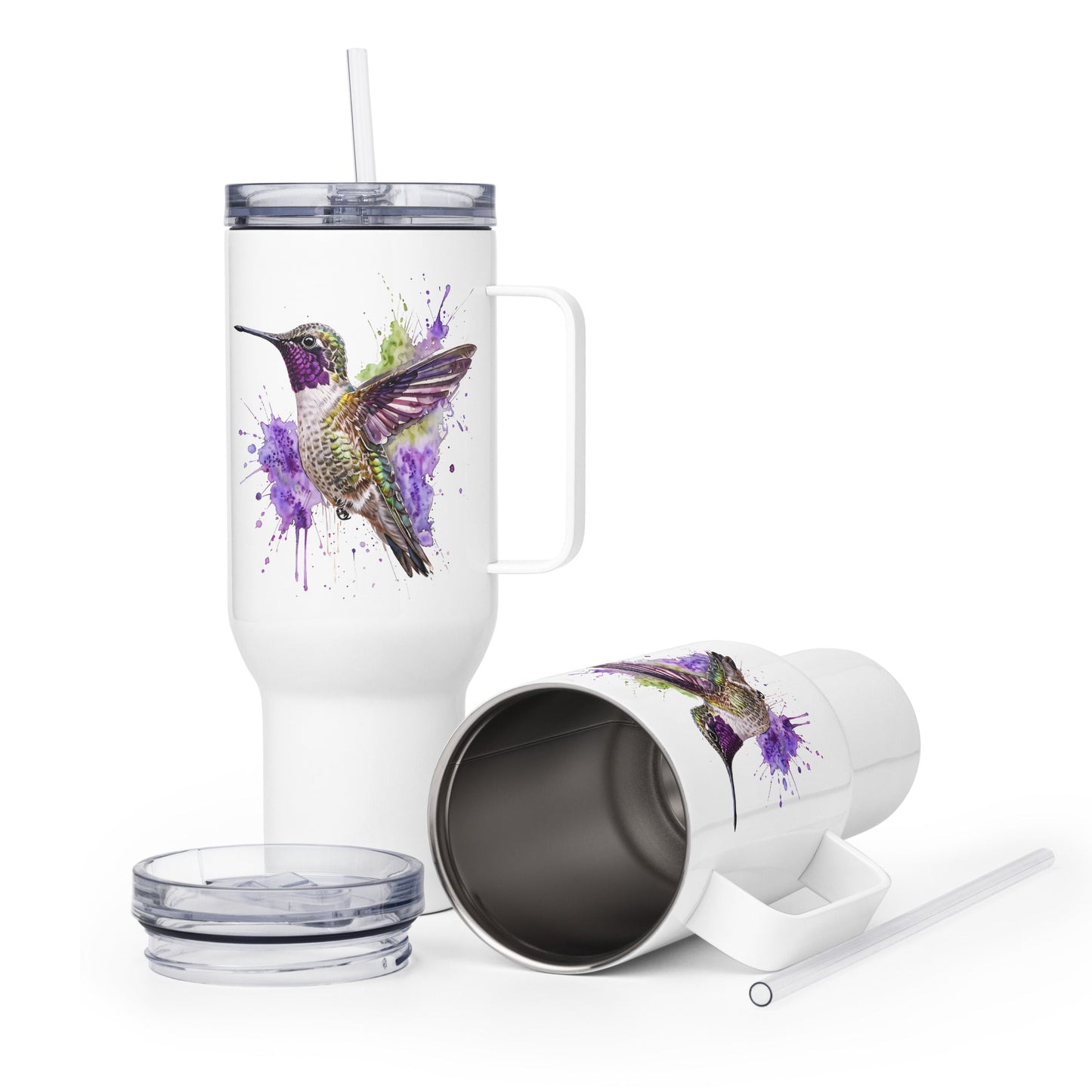 Hummingbird Travel Mug With Handle (25 oz and 40 oz) - Travel Mug - Discovery Co.