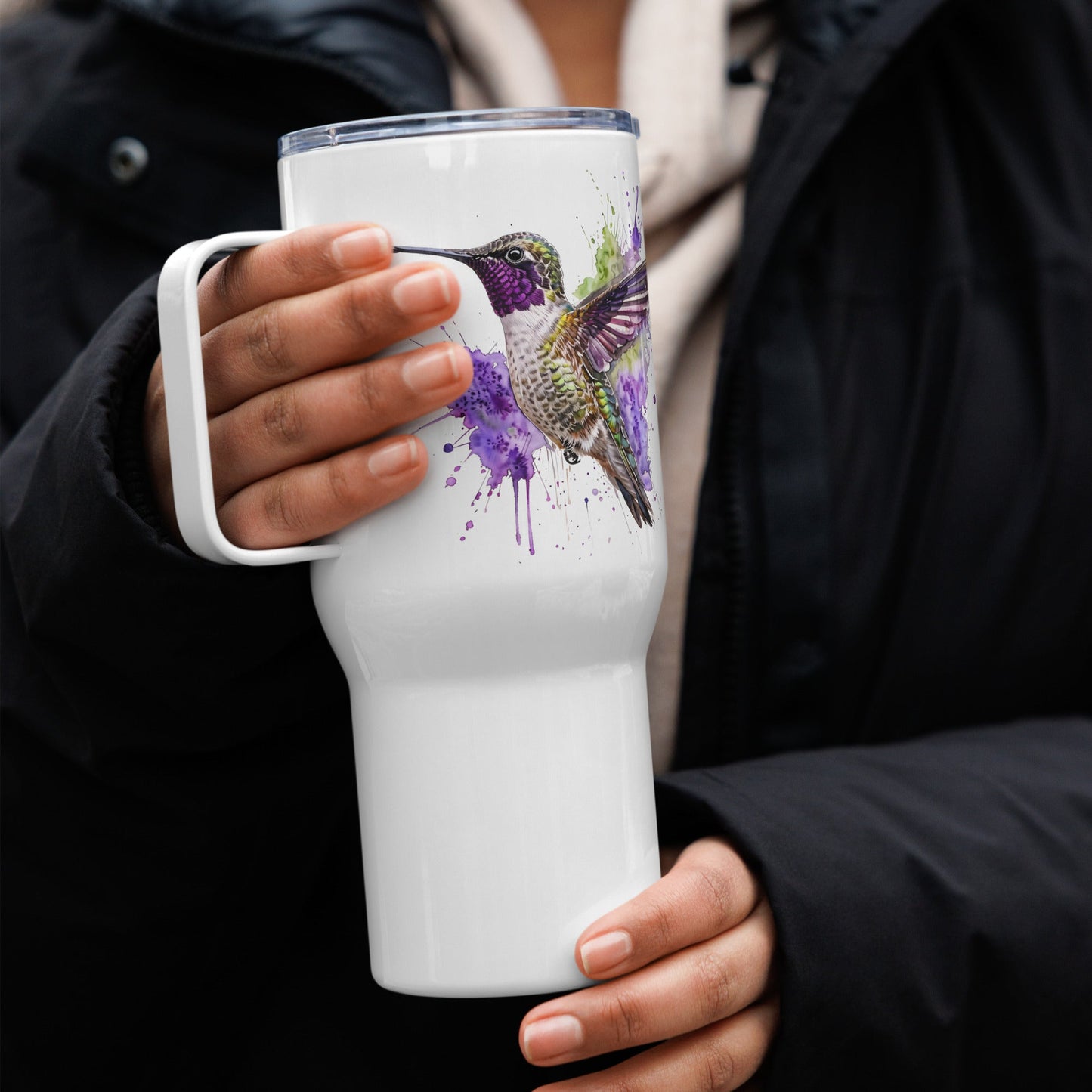 Hummingbird Travel Mug With Handle (25 oz and 40 oz) - Travel Mug - Discovery Co.