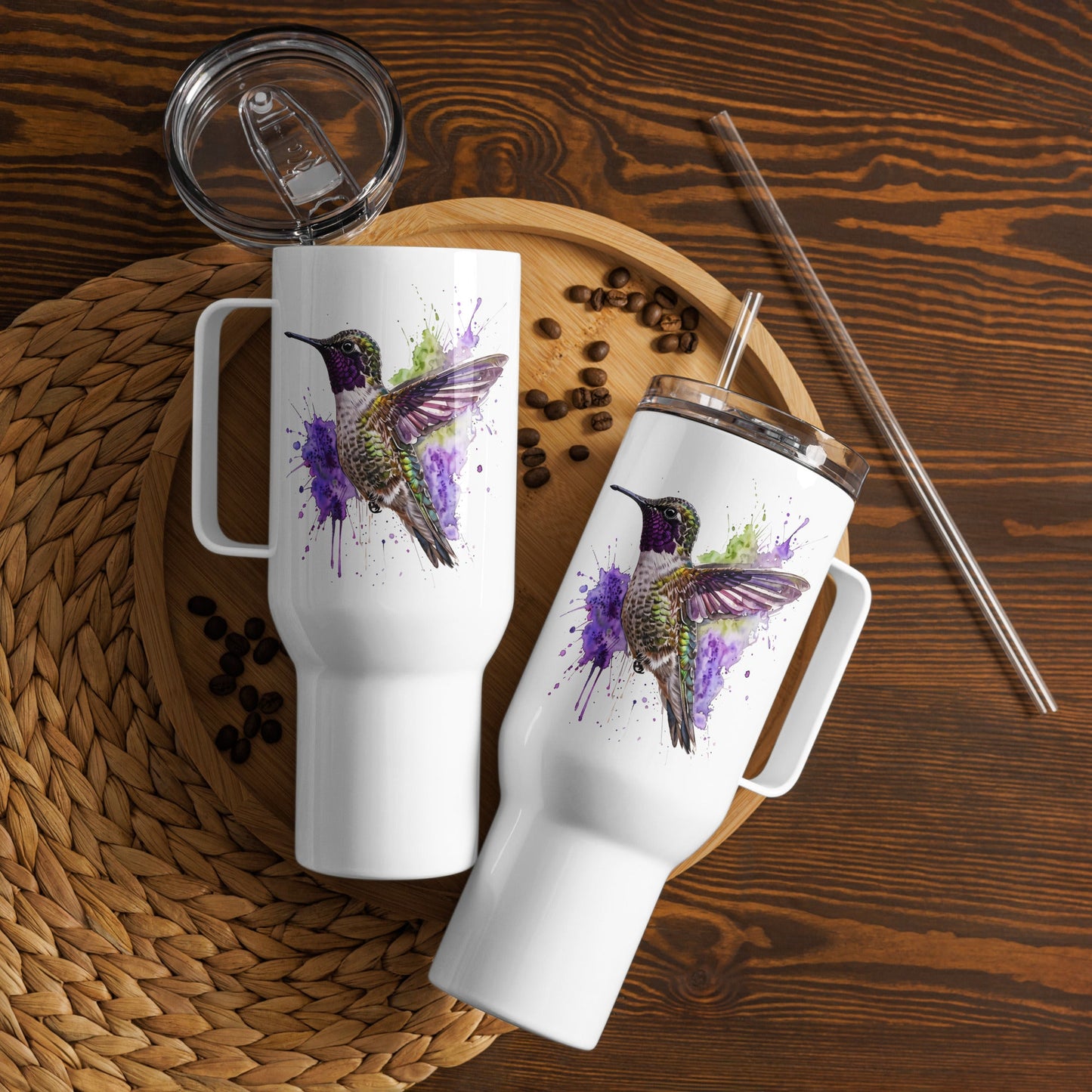 Hummingbird Travel Mug With Handle (25 oz and 40 oz) - Travel Mug - Discovery Co.