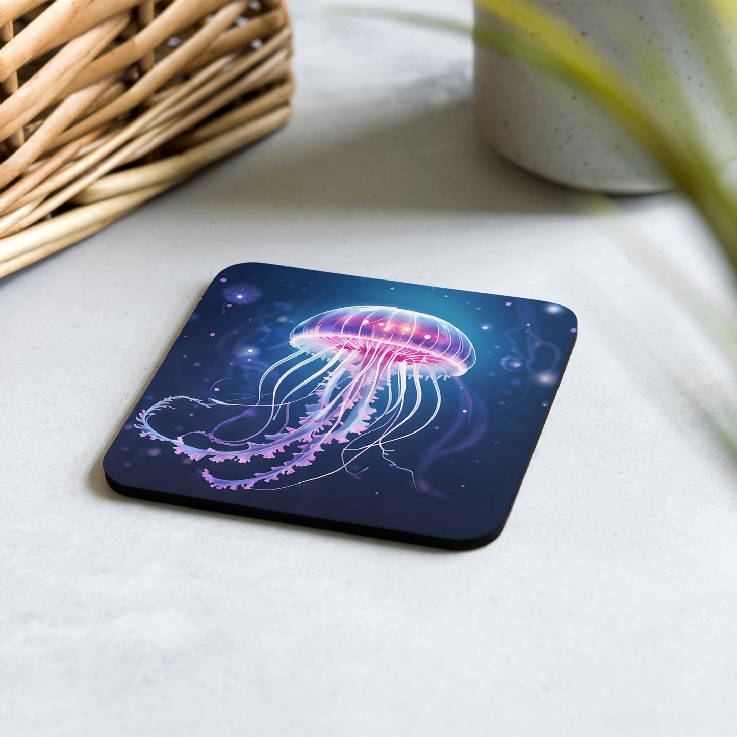 Jellyfish Cork - back Coaster - Coasters - Discovery Co.