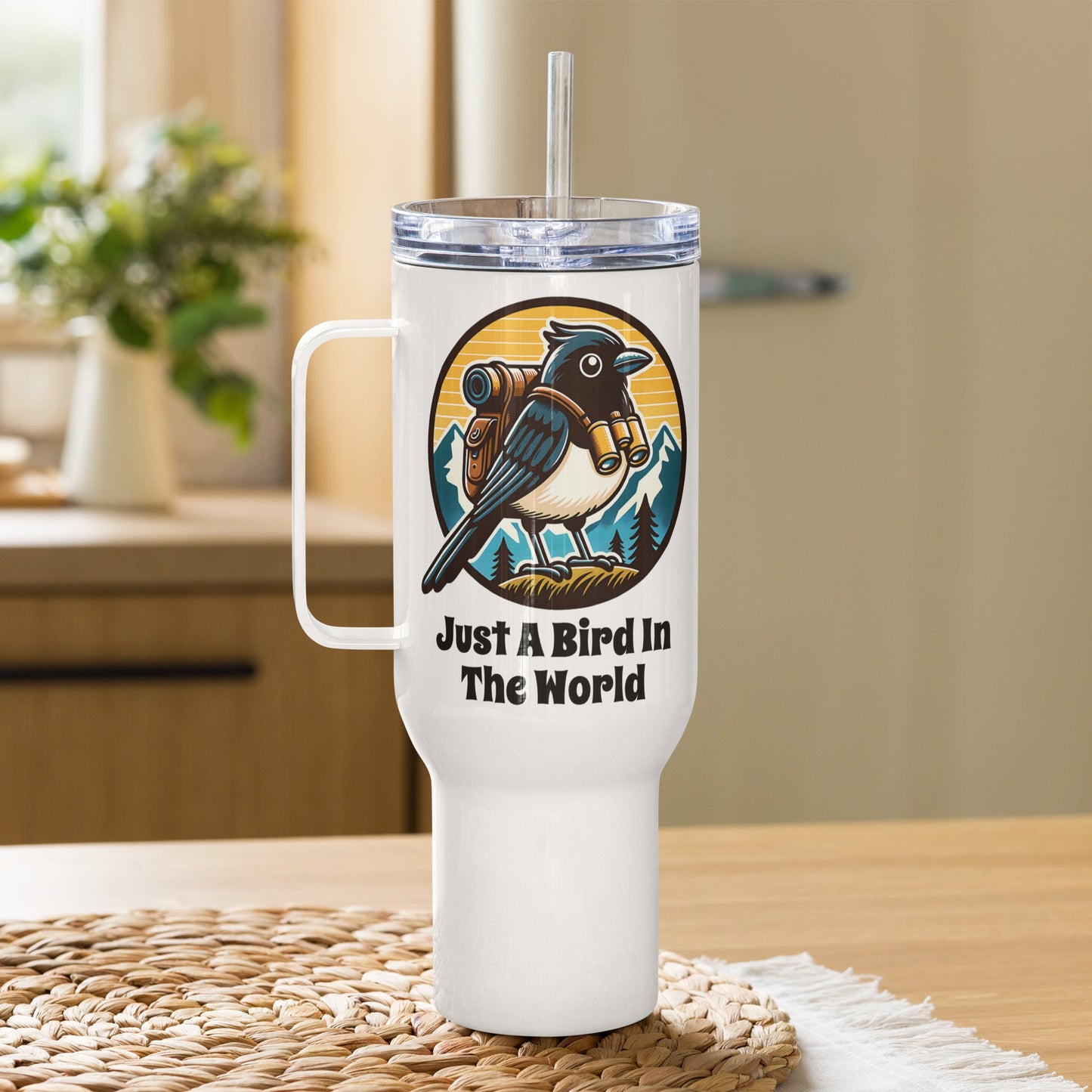 Just A Bird In The World Travel Mug With Handle (25 0z and 40 oz) - Travel Mug - Discovery Co.
