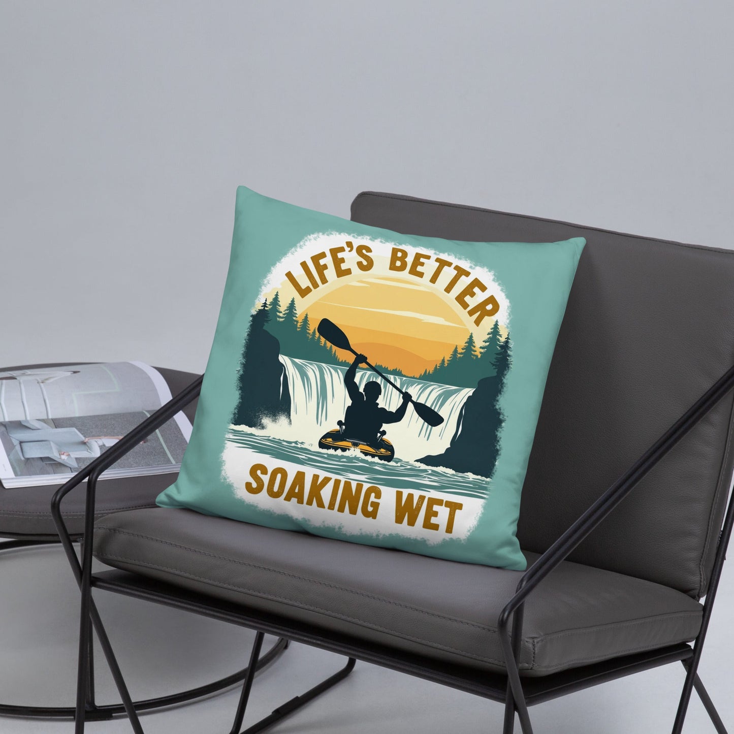 Kayaking "Life's Better Soaking Wet" Basic Pillow - Pillows - Discovery Co.