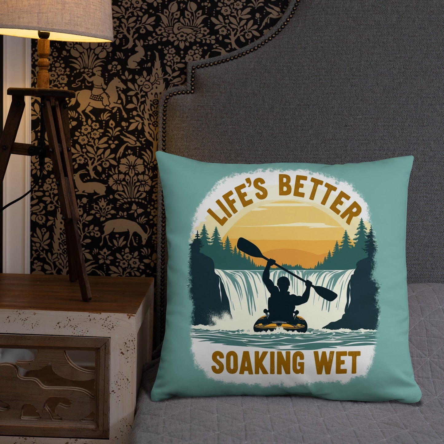 Kayaking "Life's Better Soaking Wet" Basic Pillow - Pillows - Discovery Co.