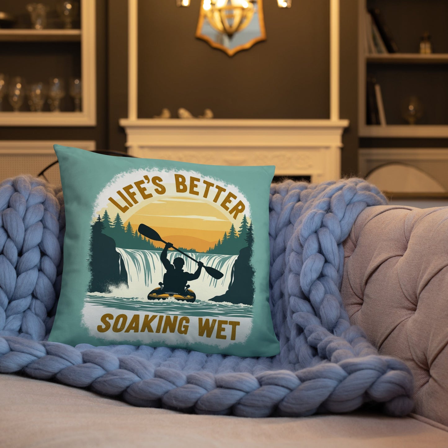 Kayaking "Life's Better Soaking Wet" Basic Pillow - Pillows - Discovery Co.