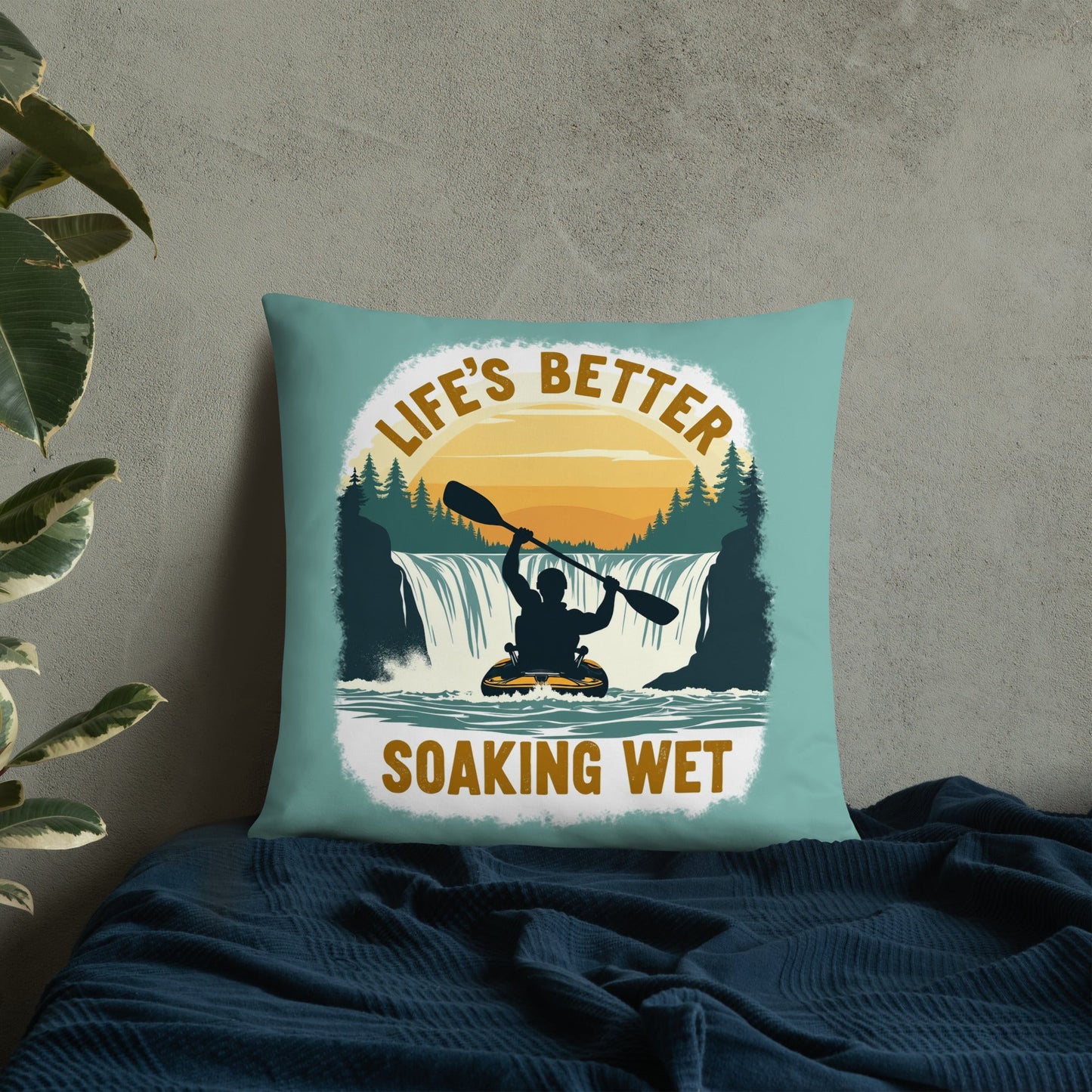 Kayaking "Life's Better Soaking Wet" Basic Pillow - Pillows - Discovery Co.