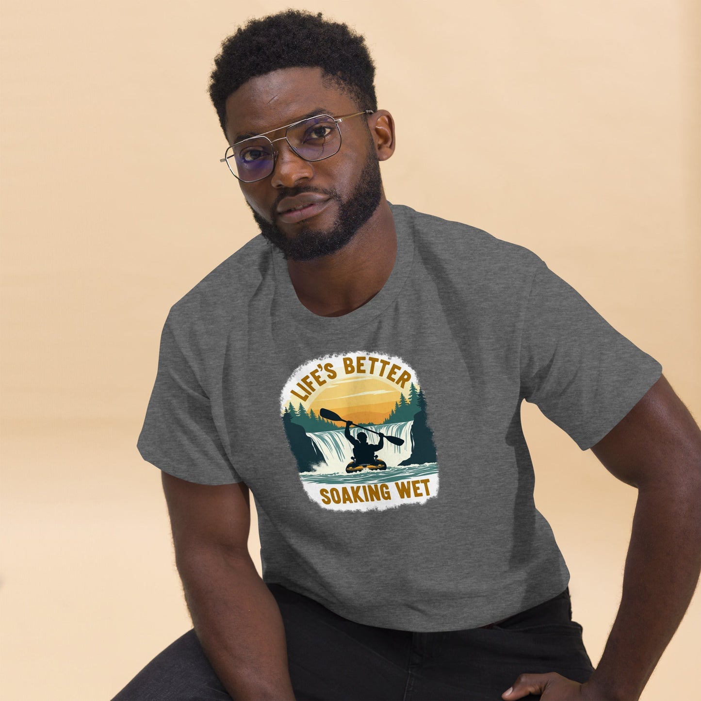 Kayaking "Life's Better Soaking Wet" Men's (Unisex) Classic Tee - Men's Shirts - Discovery Co.