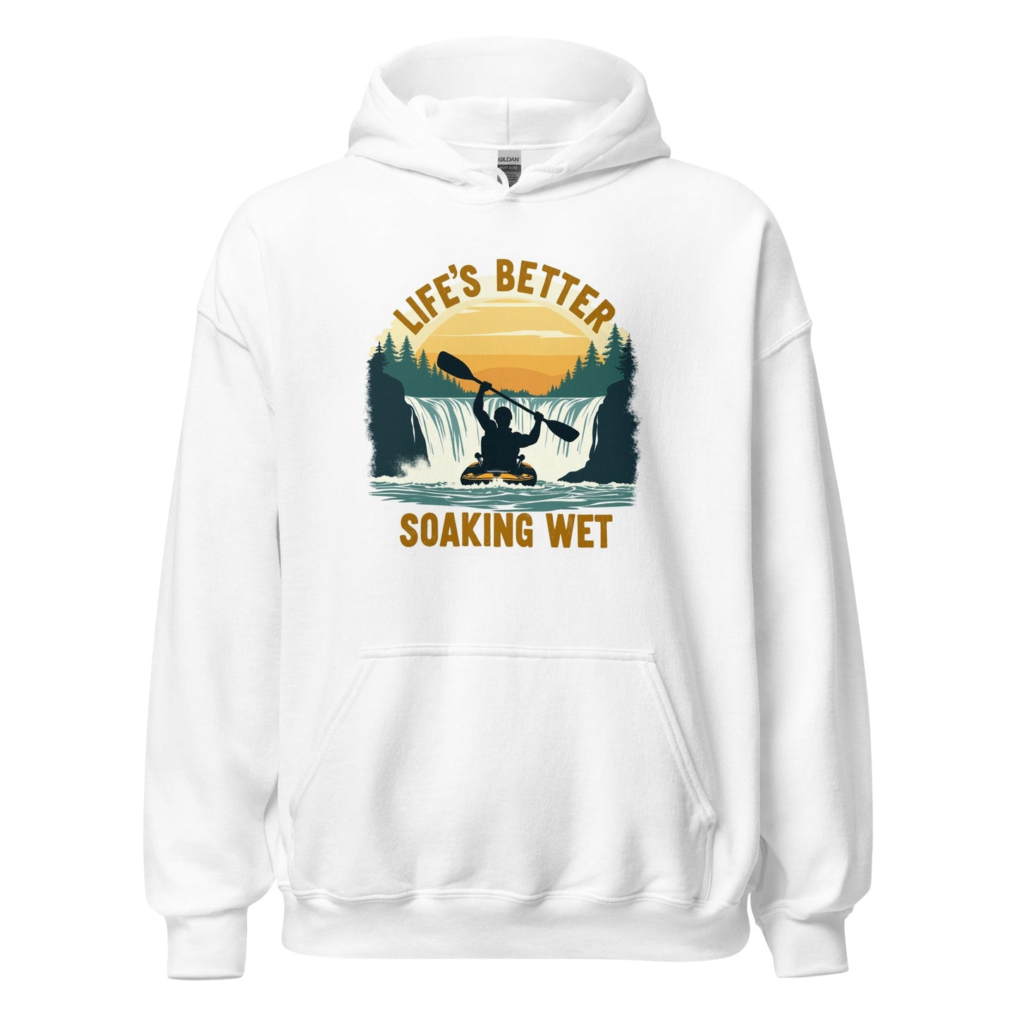 Kayaking "Life's Better Soaking Wet" Men's (Unisex) Hoodie - Hoodies - Discovery Co.