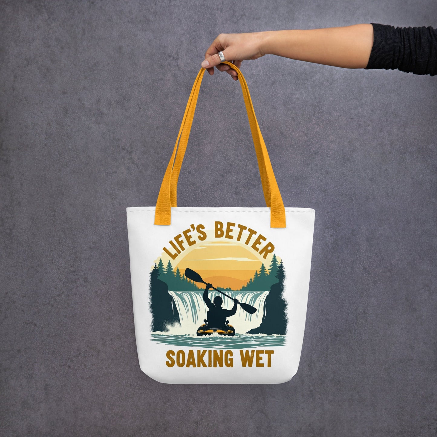 Kayaking "Life's Better Soaking Wet" Tote Bag - Tote Bags - Discovery Co.