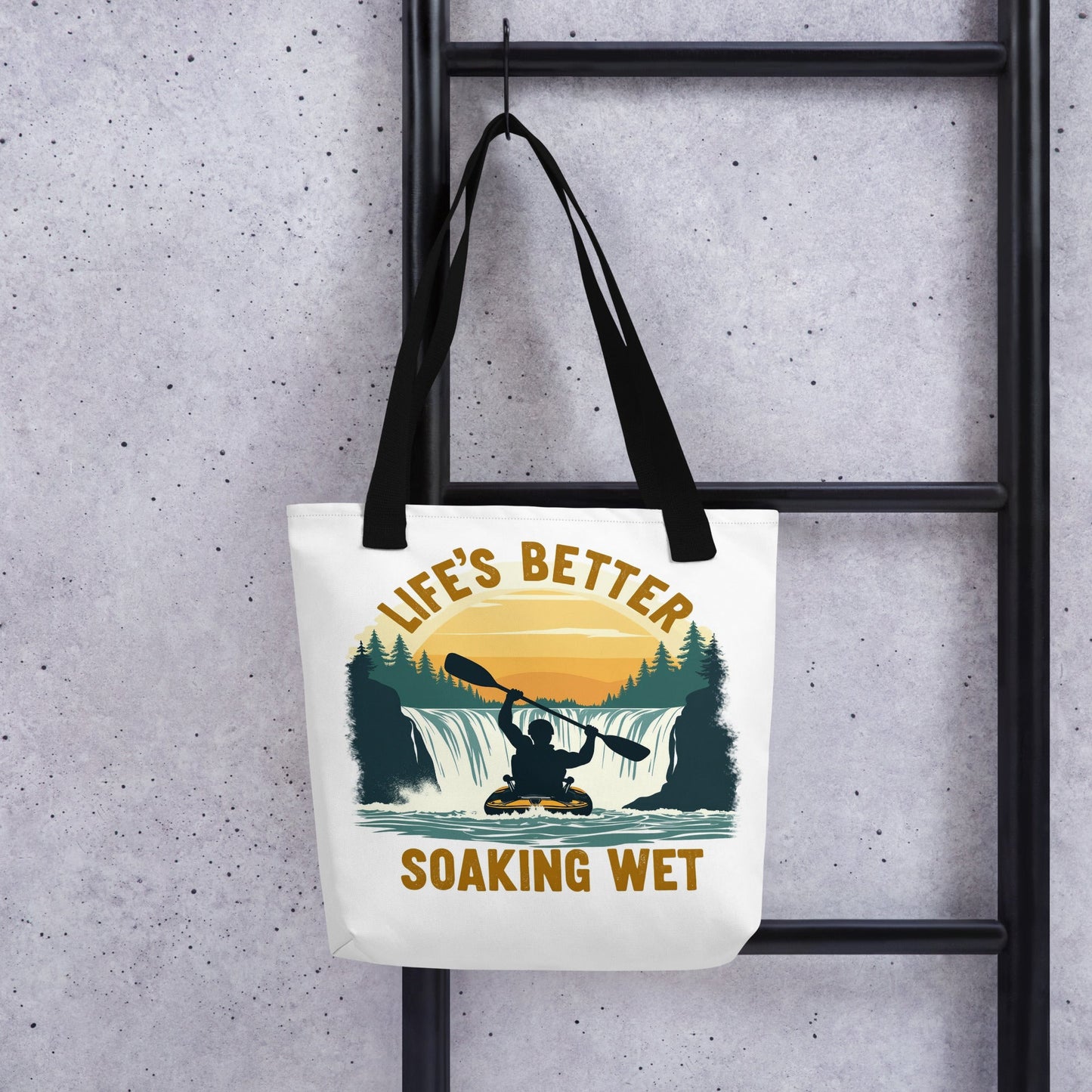 Kayaking "Life's Better Soaking Wet" Tote Bag - Tote Bags - Discovery Co.