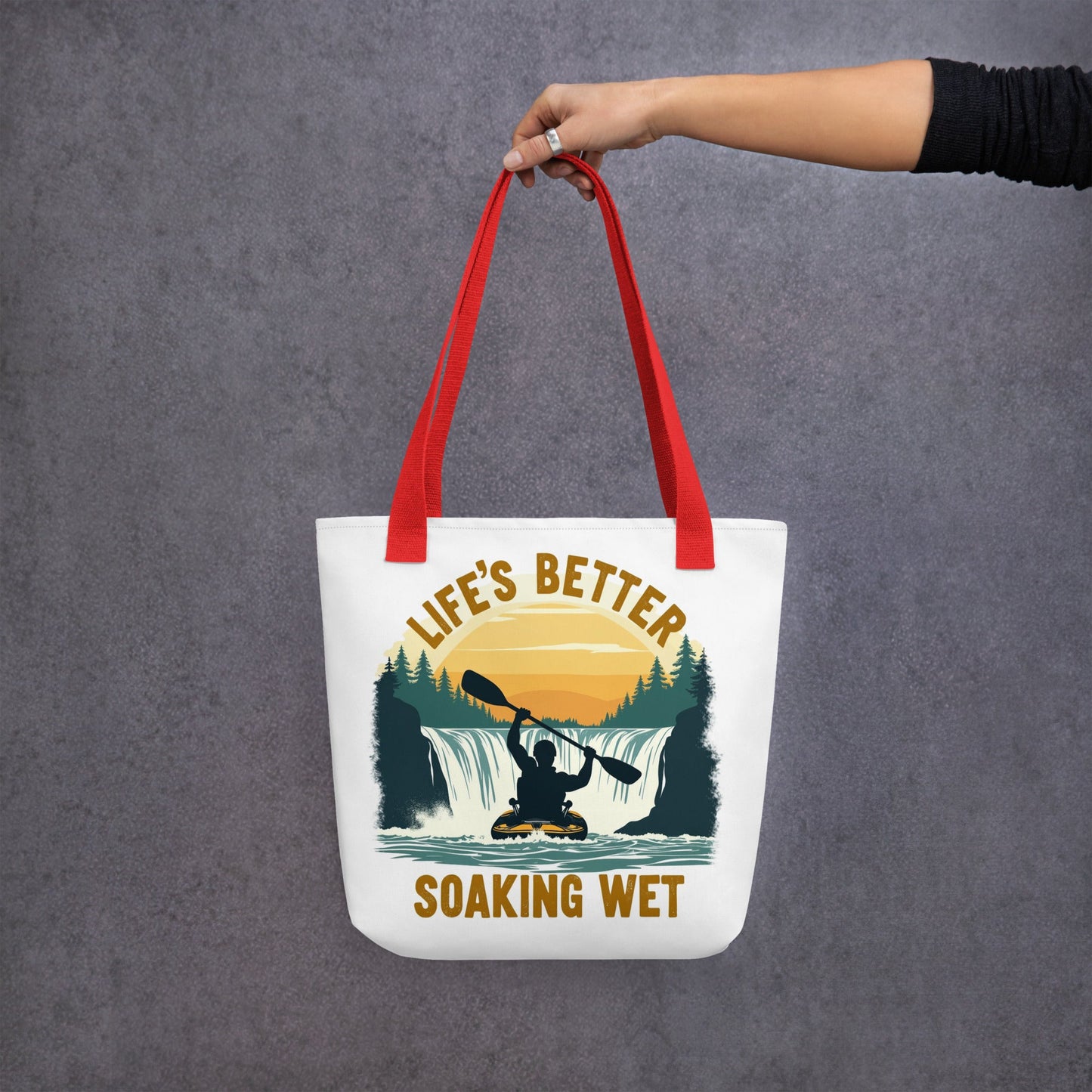 Kayaking "Life's Better Soaking Wet" Tote Bag - Tote Bags - Discovery Co.