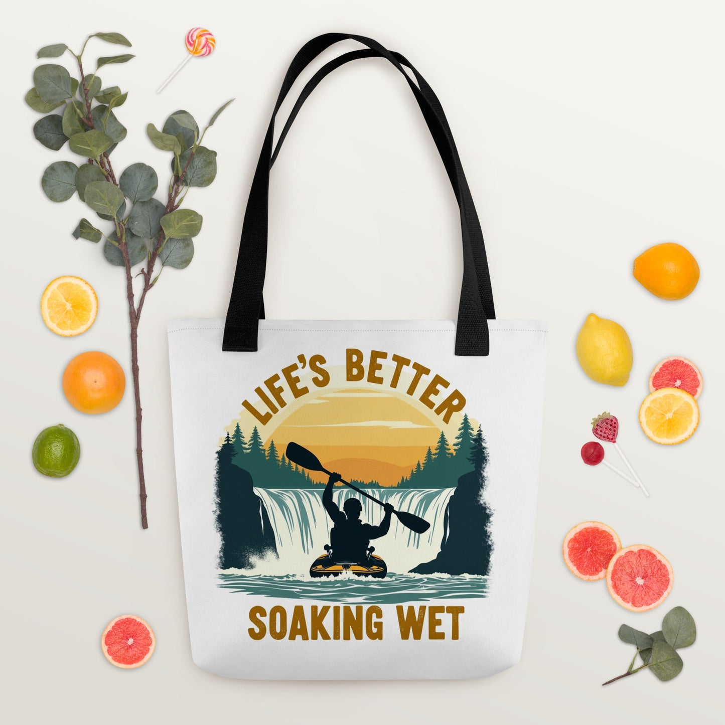 Kayaking "Life's Better Soaking Wet" Tote Bag - Tote Bags - Discovery Co.