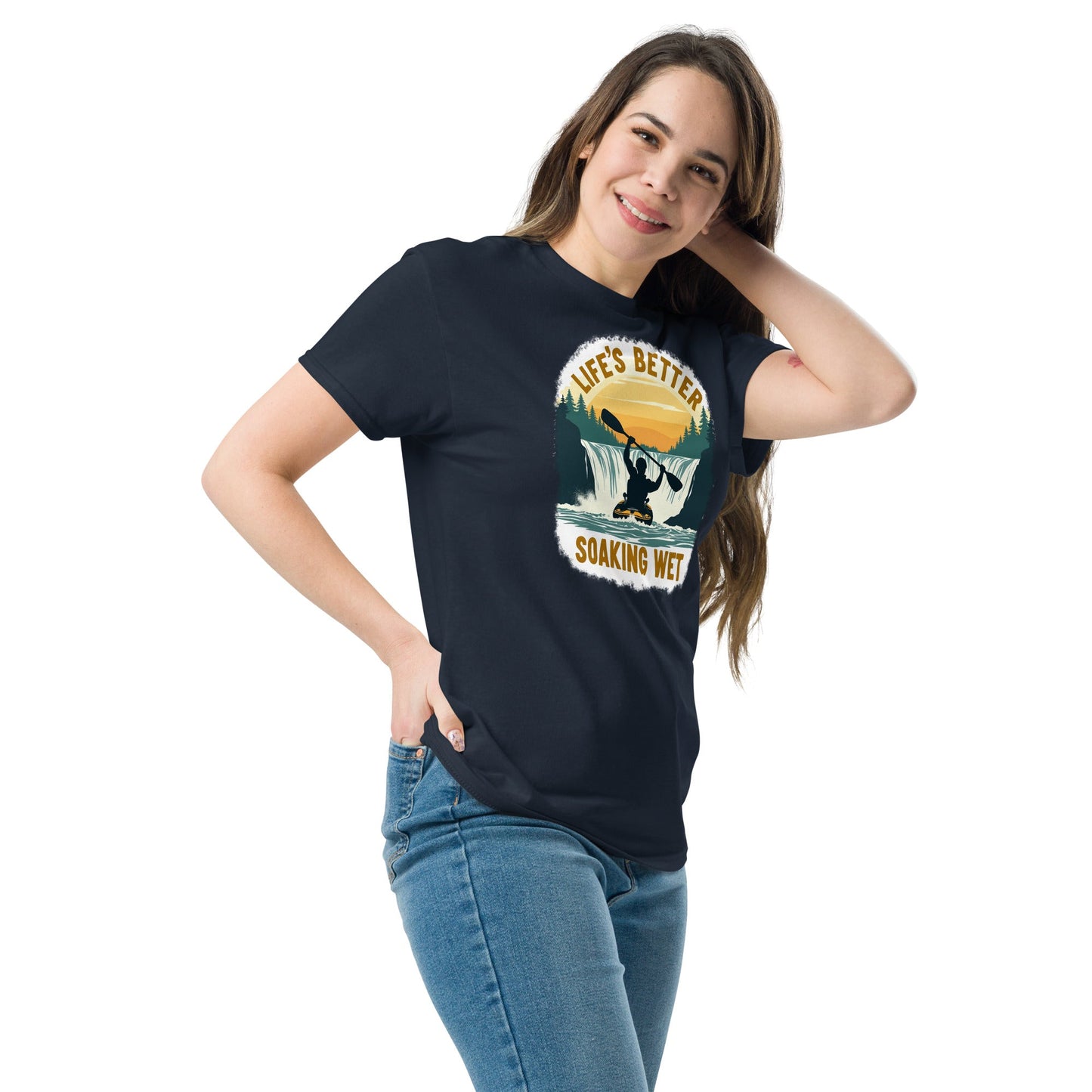 Kayaking "Life's Better Soaking Wet" Women's (Unisex) Classic Tee - Women's Shirts - Discovery Co.