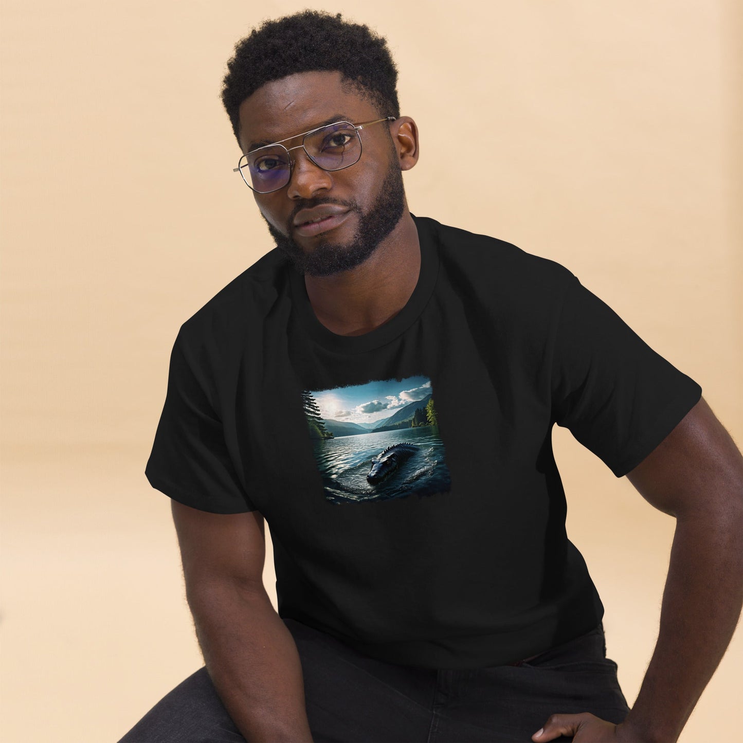 Lake Monster Breeching Surface Men's (Unisex) Classic Tee - Men's Shirts - Discovery Co.