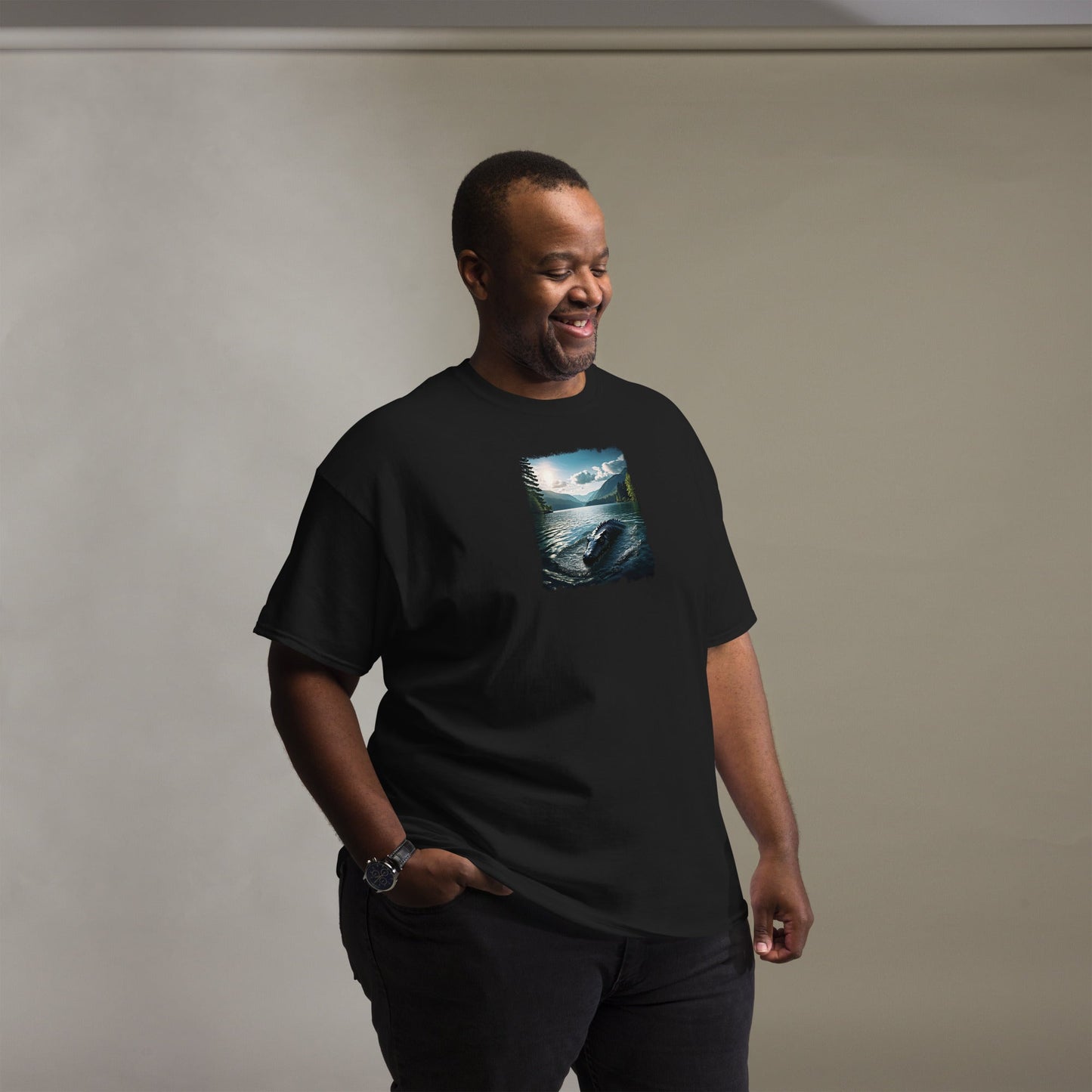 Lake Monster Breeching Surface Men's (Unisex) Classic Tee - Men's Shirts - Discovery Co.