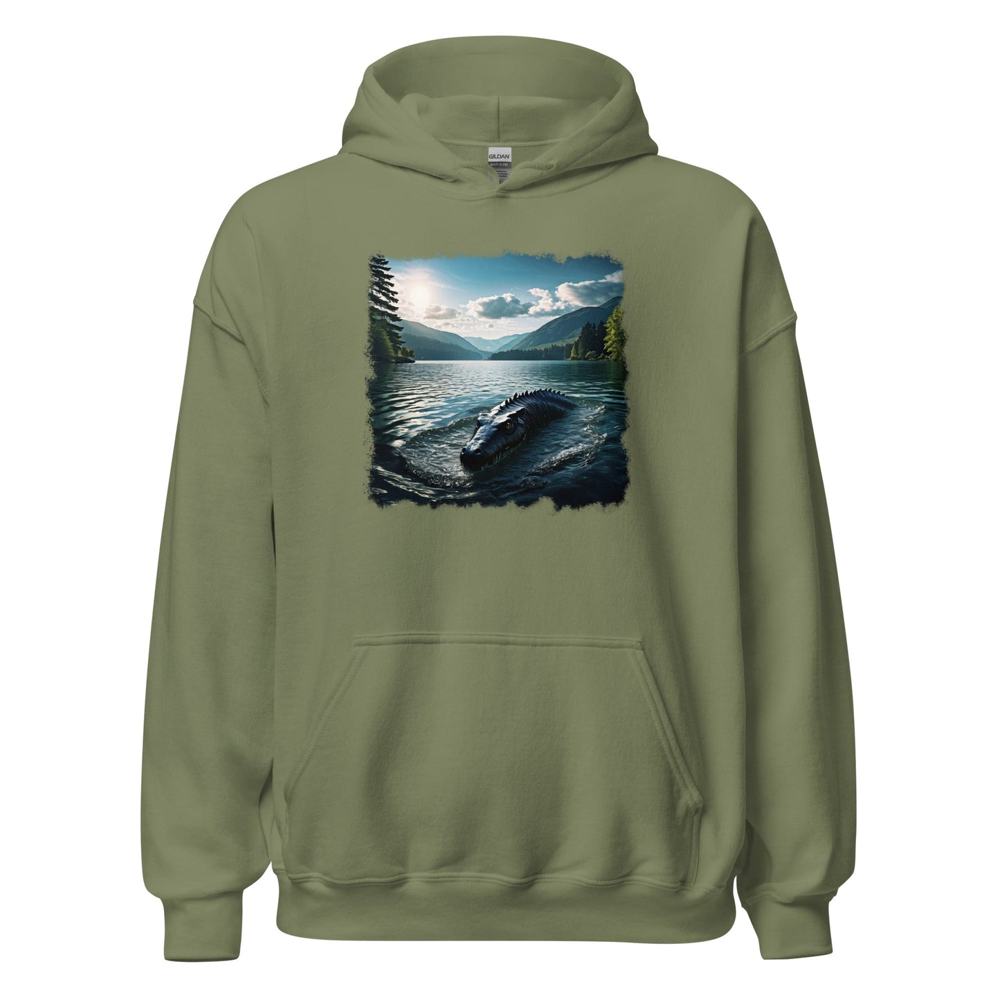 Lake Monster Breeching Surface Men's (Unisex) Hoodie - Hoodies - Discovery Co.