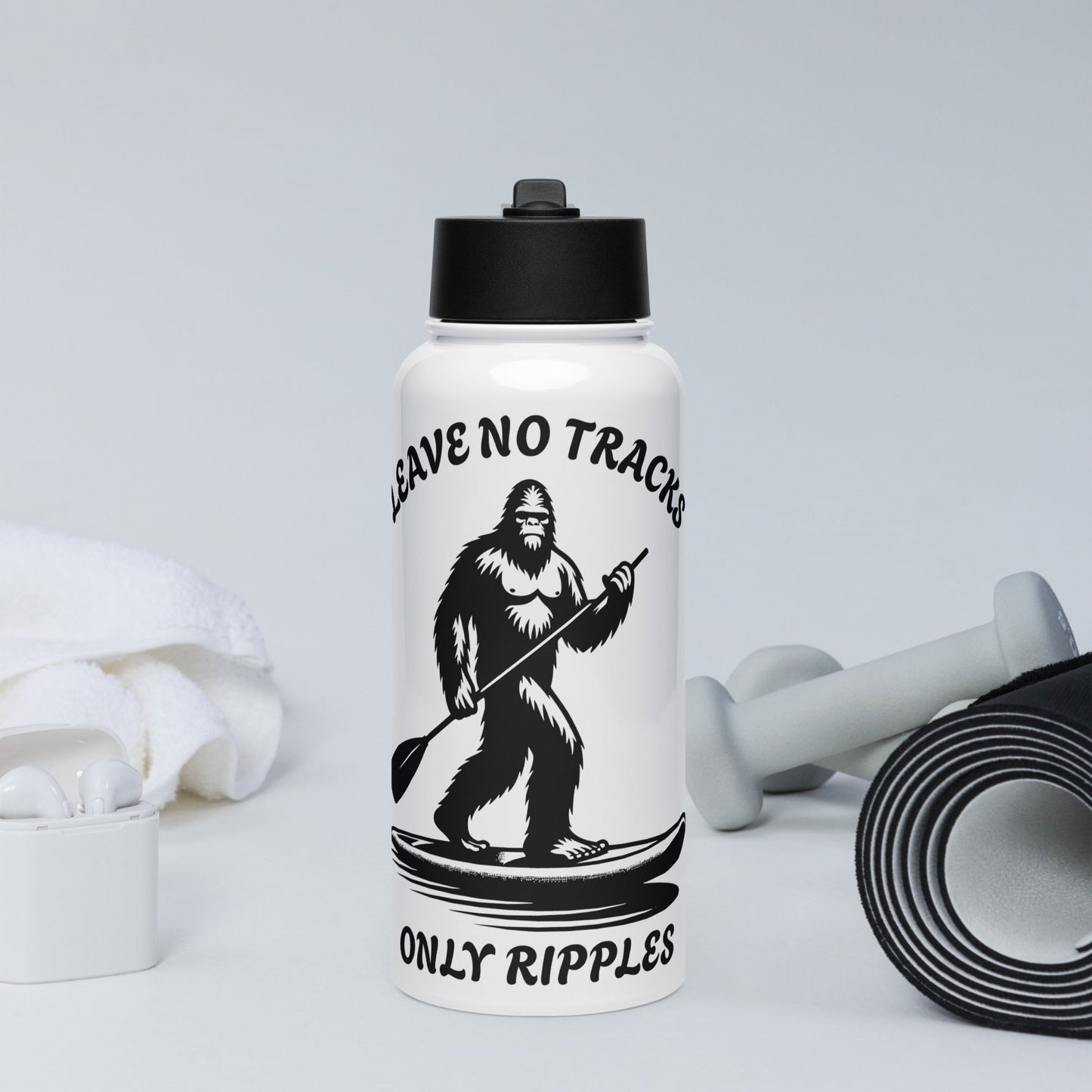 Leave No Tracks Only Ripples Stainless Steel Water Bottle With Straw Lid - Stainless Steel Water Bottle With Straw Lid - Discovery Co.