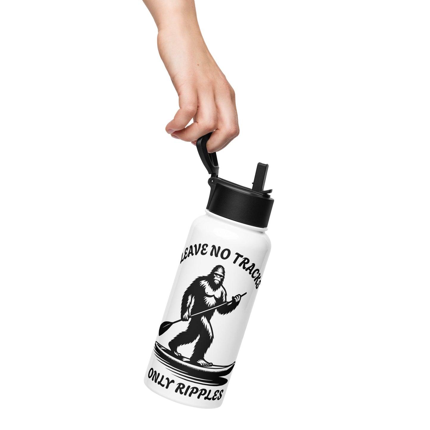Leave No Tracks Only Ripples Stainless Steel Water Bottle With Straw Lid - Stainless Steel Water Bottle With Straw Lid - Discovery Co.