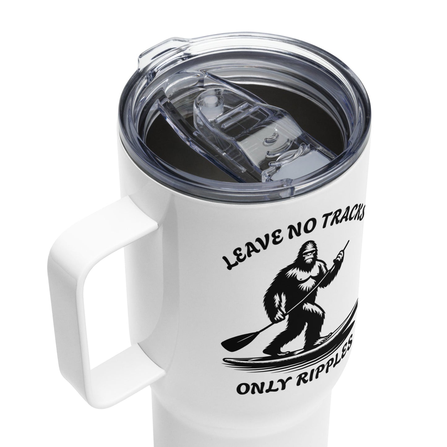 Leave No Tracks Only Ripples Travel Mug With Handle (25 oz and 40 oz) - Travel Mug - Discovery Co.