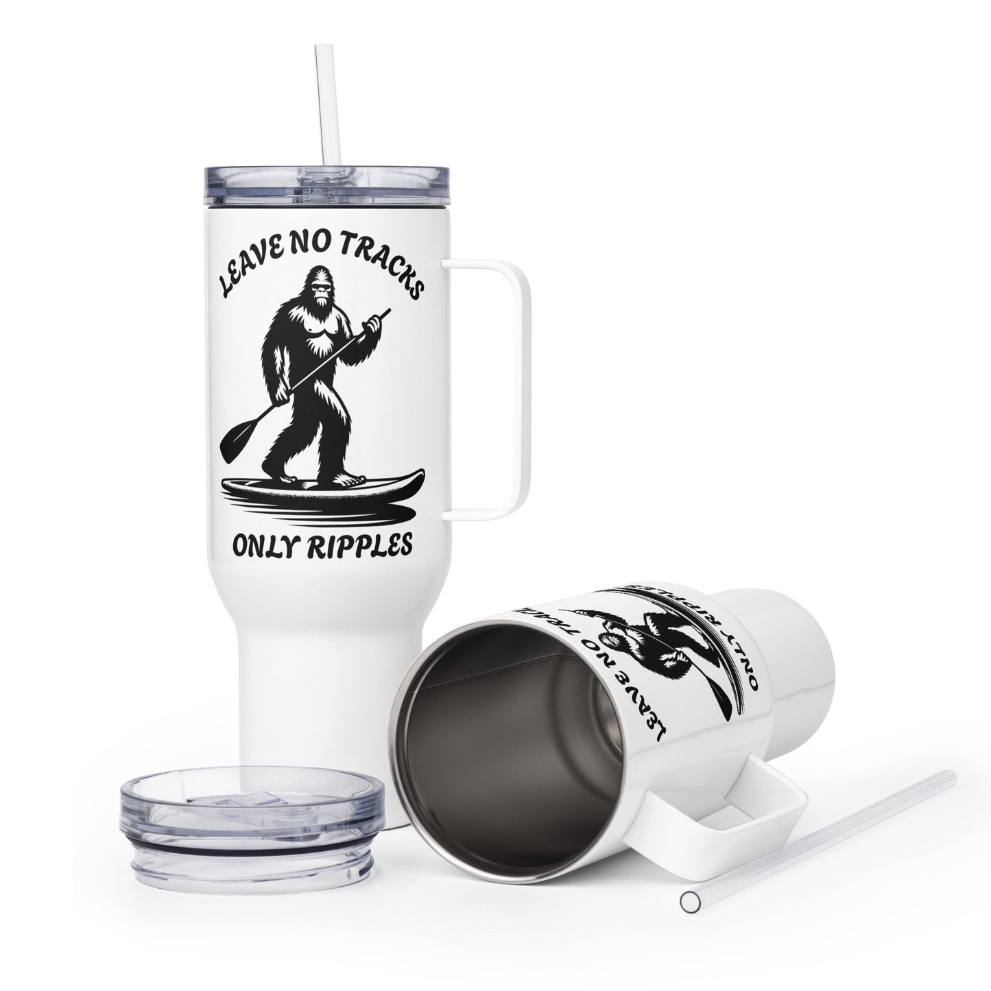 Leave No Tracks Only Ripples Travel Mug With Handle (25 oz and 40 oz) - Travel Mug - Discovery Co.