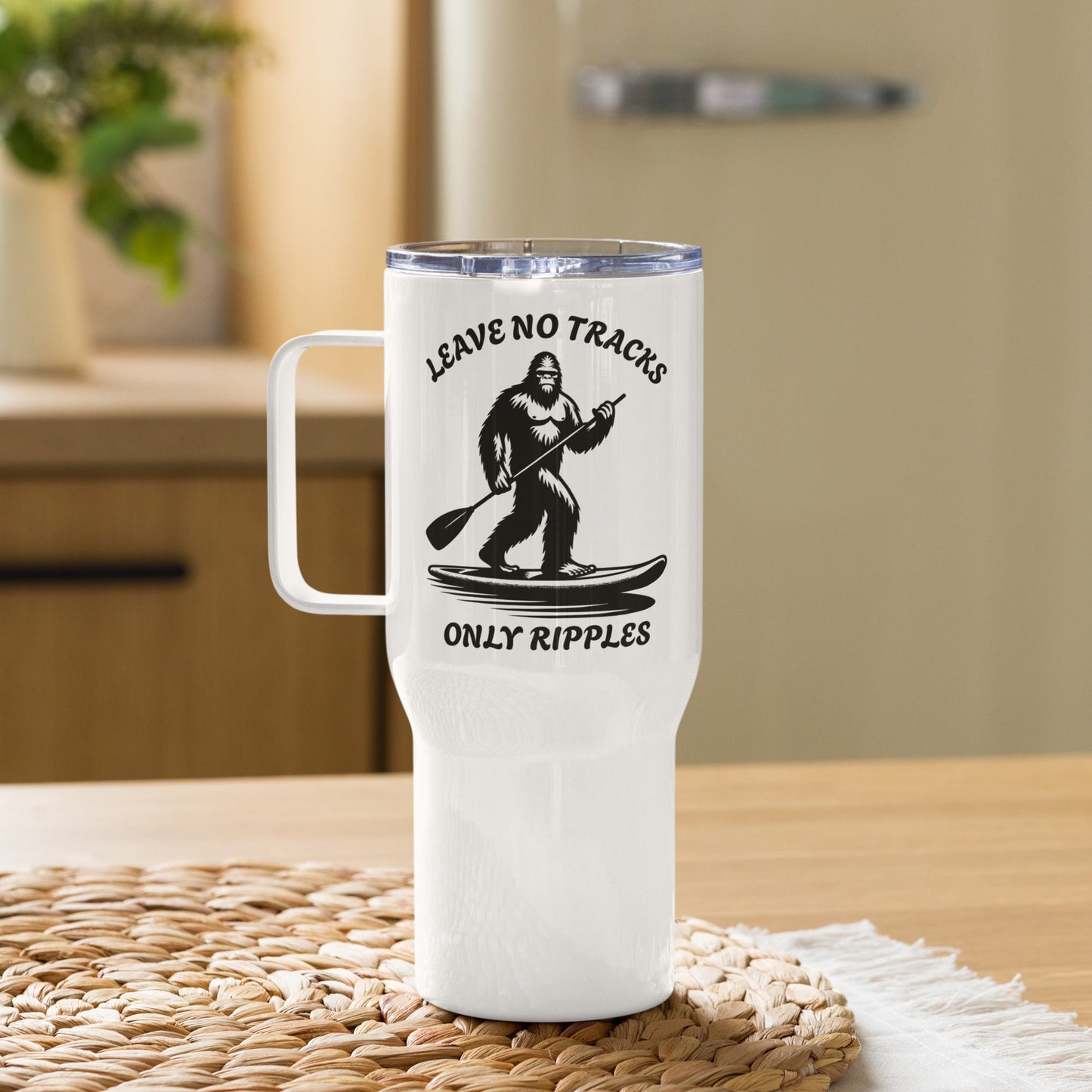 Leave No Tracks Only Ripples Travel Mug With Handle (25 oz and 40 oz) - Travel Mug - Discovery Co.
