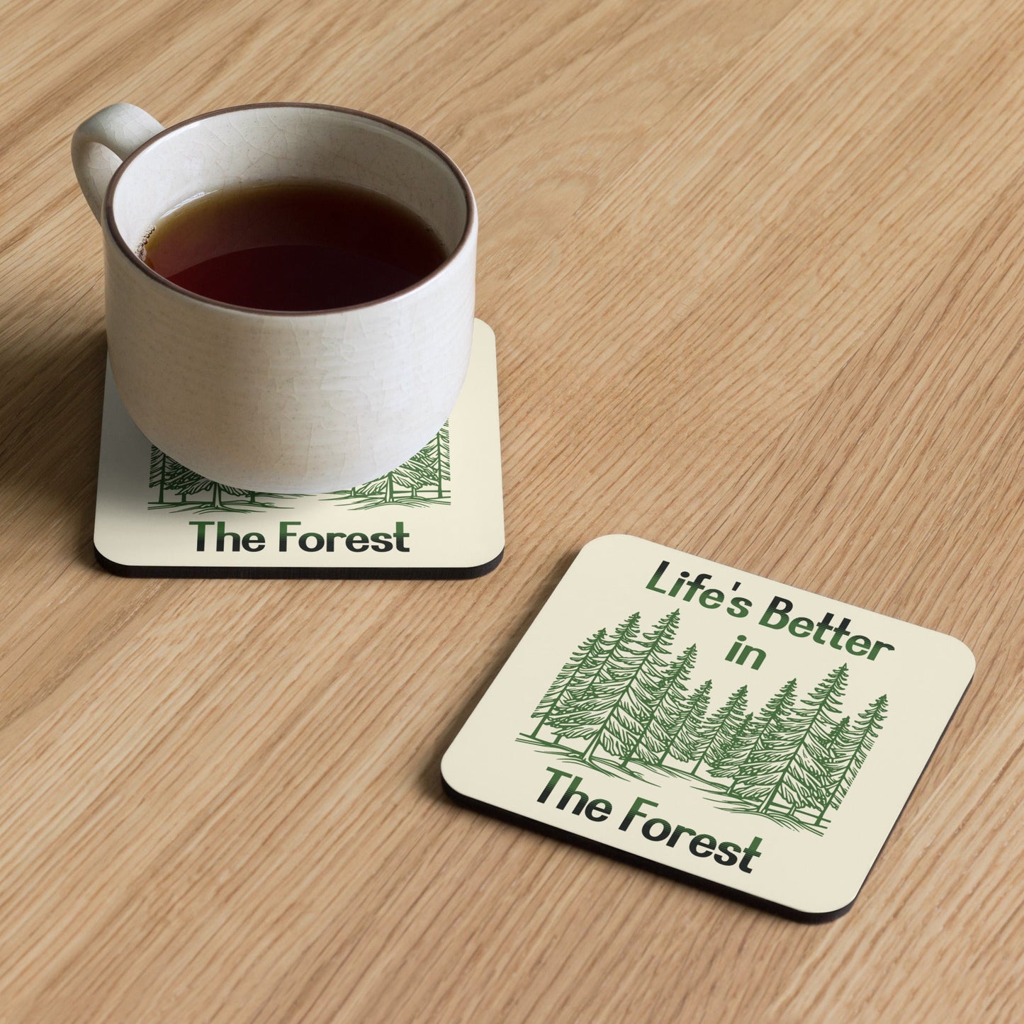 Life's Better In The Forest Cork - Back Coaster - Coasters - Discovery Co.