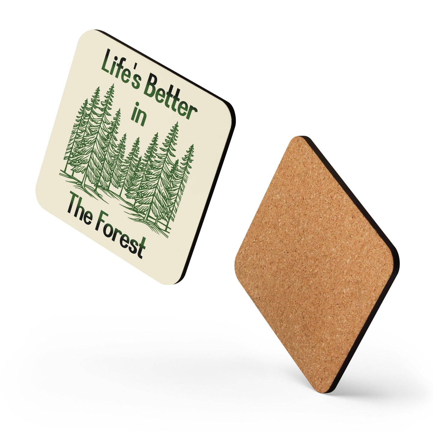 Life's Better In The Forest Cork - Back Coaster - Coasters - Discovery Co.