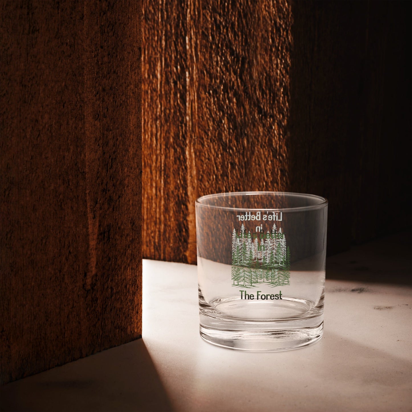 Life's Better In The Forest Rocks Glass - Rocks Glass - Discovery Co.