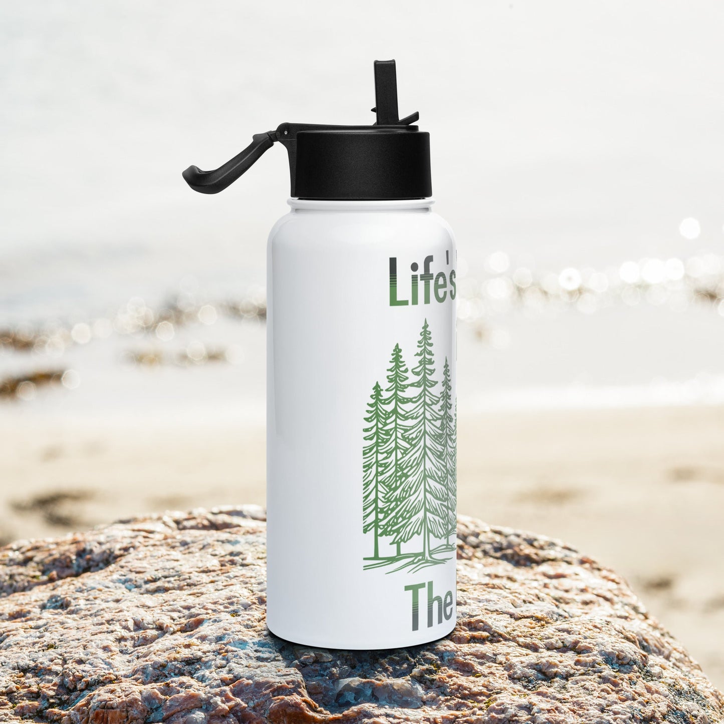 Life's Better In The Forest Stainless Steel Water Bottle With Straw Lid - Stainless Steel Water Bottle With Straw Lid - Discovery Co.