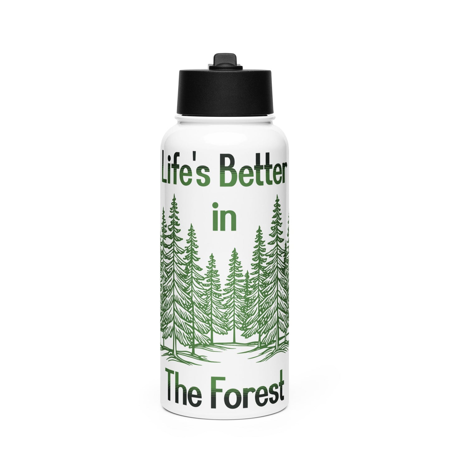 Life's Better In The Forest Stainless Steel Water Bottle With Straw Lid - Stainless Steel Water Bottle With Straw Lid - Discovery Co.