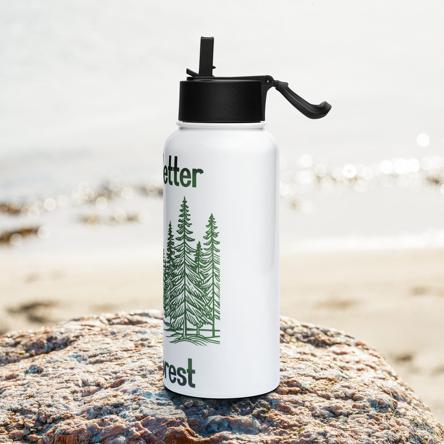 Life's Better In The Forest Stainless Steel Water Bottle With Straw Lid - Stainless Steel Water Bottle With Straw Lid - Discovery Co.