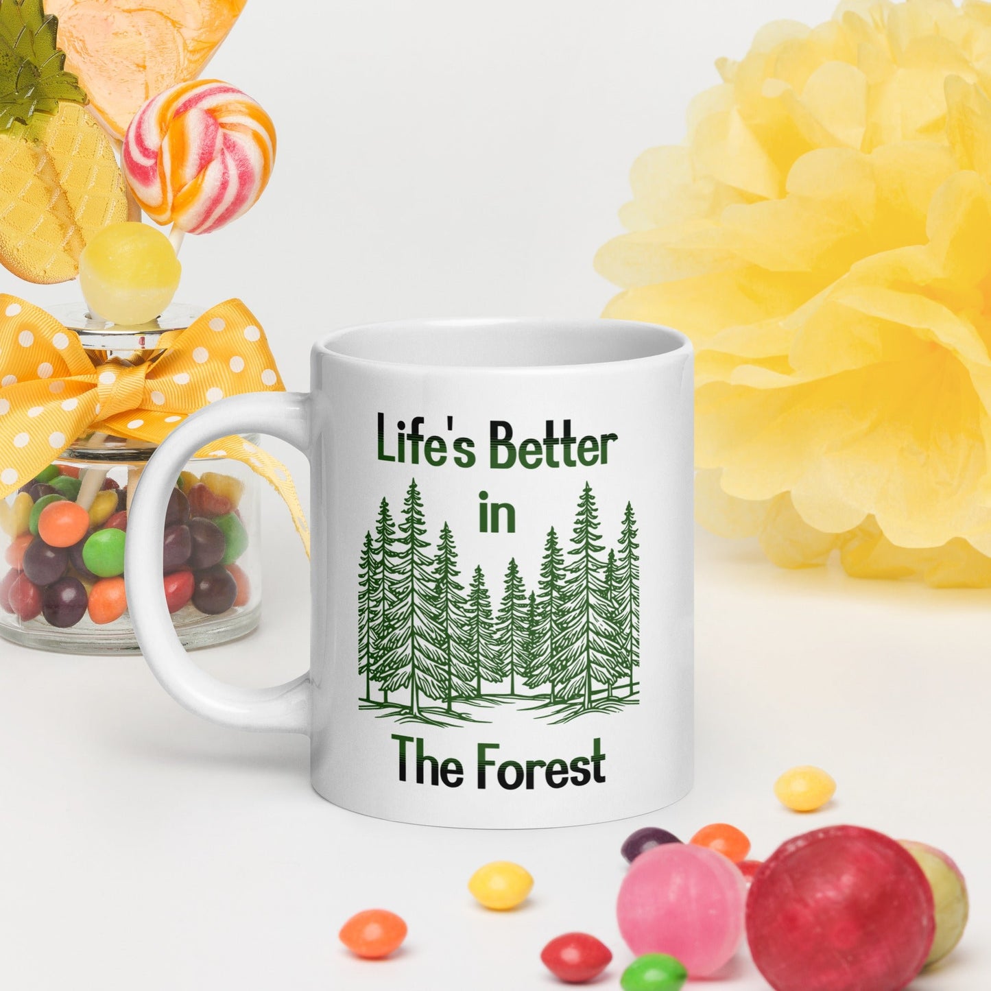 Life's Better In The Forest White Glossy Mug (11 oz. 15 oz, 20 oz) - Mugs - Discovery Co.