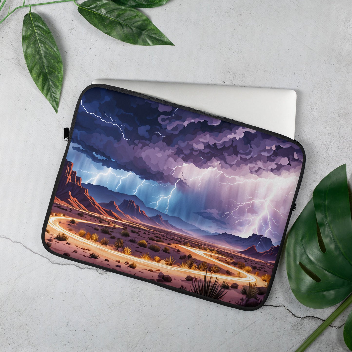 Lightening Over The Desert Laptop Sleeve - Laptop Cases - Discovery Co.