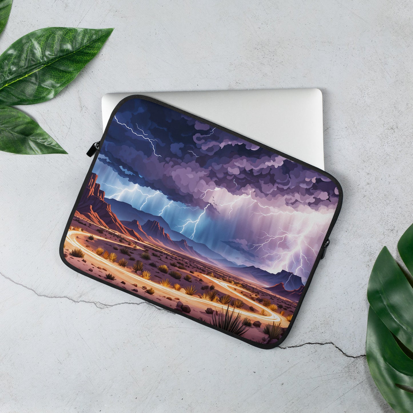 Lightening Over The Desert Laptop Sleeve - Laptop Cases - Discovery Co.