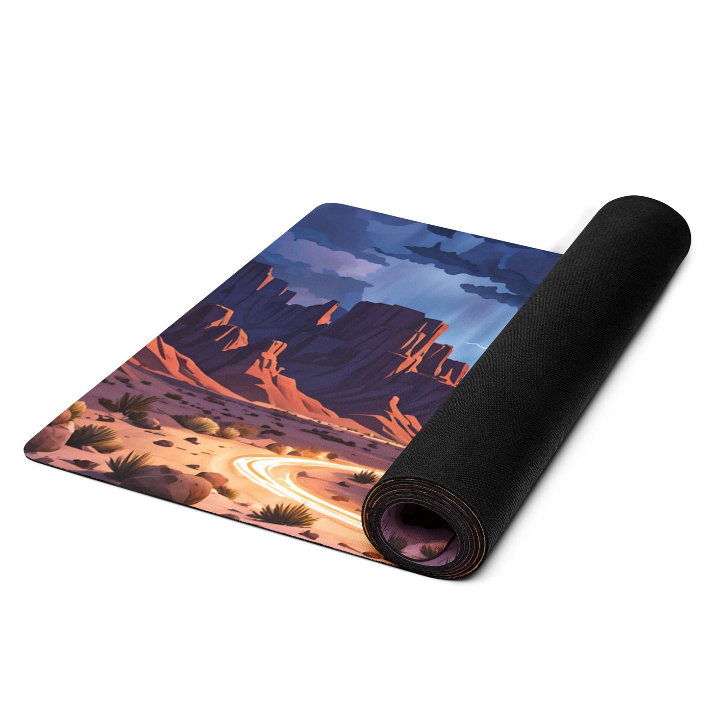 Lightening Over The Desert Yoga Mat - Yoga Mat - Discovery Co.