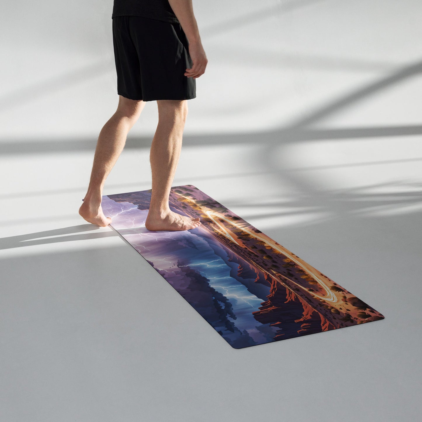 Lightening Over The Desert Yoga Mat - Yoga Mat - Discovery Co.