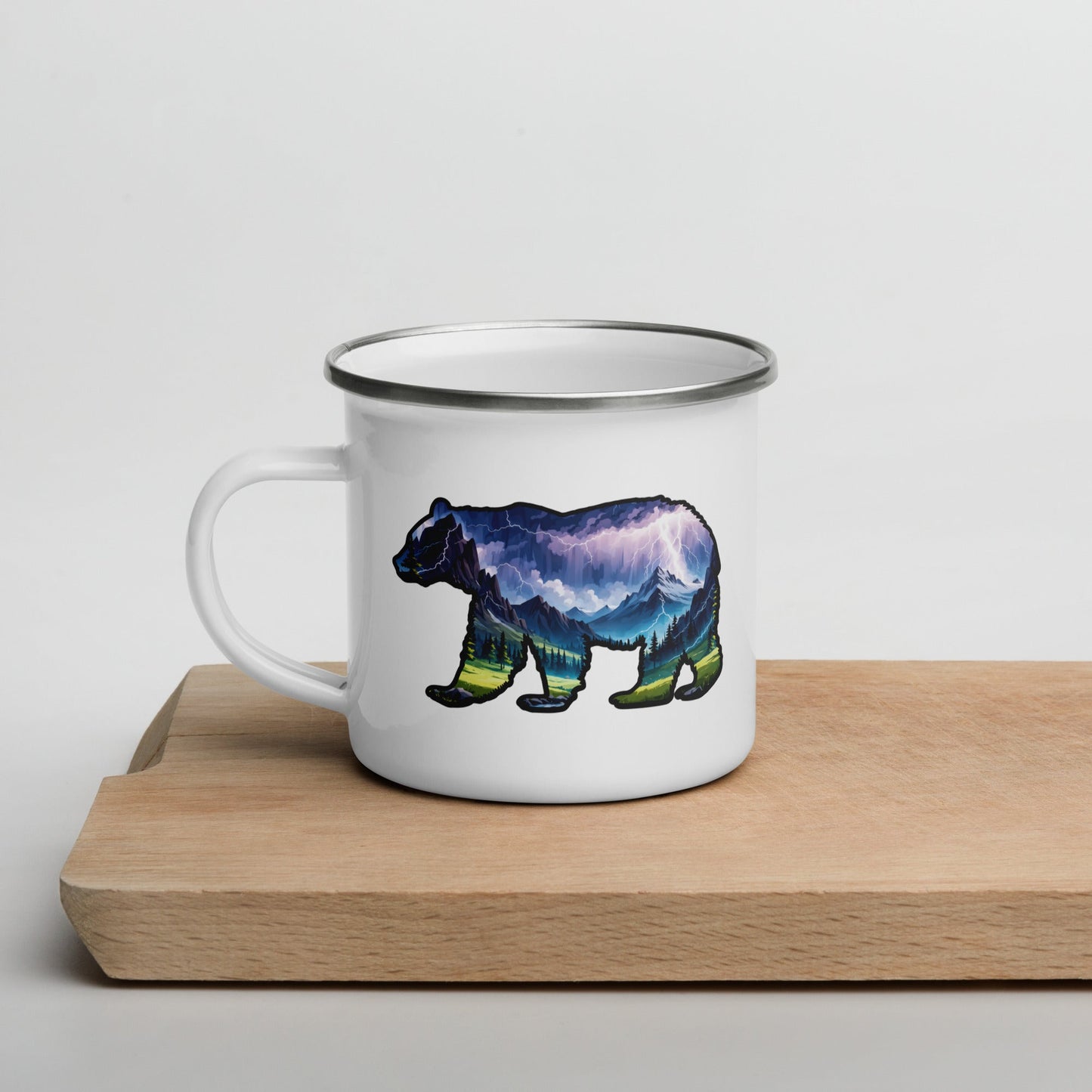 Lightning In The Mountains Bear Enamel Mug - Mugs - Discovery Co.